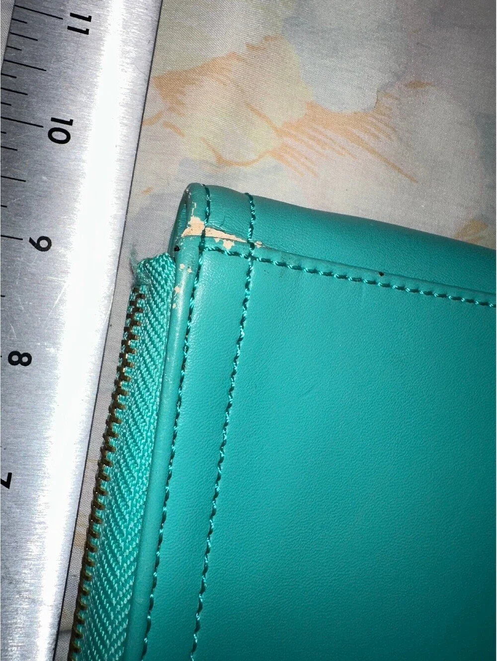 BCBG Generation Turquoise Leather Clutch Purse Vintage Y2K